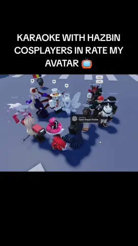 THIS WAS SO FUN I LOVE HAZBIN COSPLAYERS 😭🎤 #hazbinhotel #hazbinhotelcosplay #roblox #VOX #ratemyavatar #karaoke #voicechat #voxcosplay 