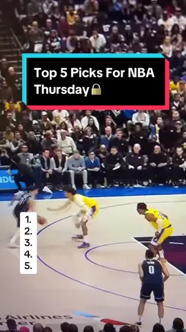 Top 5 Picks For NBA Thursday🔒#NBA #nbapicks #nbabets #fyp 