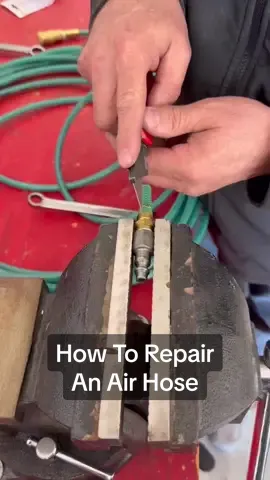 Putting new fittings and a coupling on this polyurethane air hose #build #howto #tools #construction #DIY #contractor