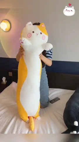 This pillow is so soft and so comfortable to hold! #fyp #gifts #goodthings #plushtoys #stuffedtoys #giftideas #catpillow #bigpillow 