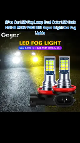 #LEDlight  Fog Lamp Dual Color LED Bulb H11 H8 9006 9005 881 Super Bright Car Fog Lights 
