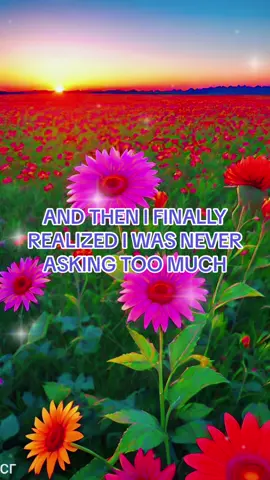 And then I finally realize I was never asking too much, I was just asking the wrong person