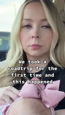 Ellie’s BIG smile at the end! 🥹💕 backstory ::: We are heading to Alabama to see family! This is our first cross country roadtrip with Ellie and we did not know what to expect! The trip started strong, but we kept having to stop for various reasons, and with each stop, we fell further and further behind! It was so weird how hours would go by but we would only get a little bit closer. Kay also made a bad call with her lunch. 😂 Finally after hours of driving, we decided it would be best to stop at a hotel and finish the drive tomorrow. Overall, the roadtrip has been fun, but it’s a lot harder with a newborn. I think we’ll fly next time. 😂 #kayandtayofficial #couples #relationships #pregnant #postpartum 