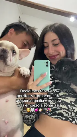 Somos una familia 🐾👩🏻‍❤️‍👨🏼 COMENTA con quien queres una familia así🥹🥰  #novios #parejasdetiktok #noviosgoals #perrhijos #familia #puppylove #videosdeamor #bulldogfrances #bulldogpuppy #milugarseguro #couplegoals 