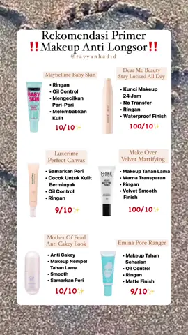 Tips makeup nempel anti longsor kuncinya pake primer setelah skinprep🌜✨ #primer #primermakeup #makeup #makeuptutorial #makeuptips #tipsmakeupawet #makeupantigeser 