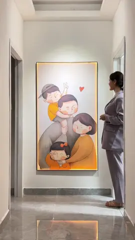 Tranh treo tường đèn led gia đình 4 thành viên 