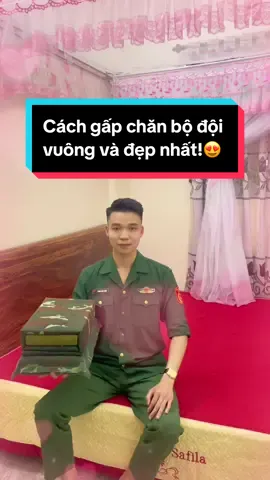 Hướng dẫn cách gấp chăn bộ đội vuông và đẹp nhất!#dongchichinh #qdndvn #nhapngu2024 #xuhong #chubodoitv 