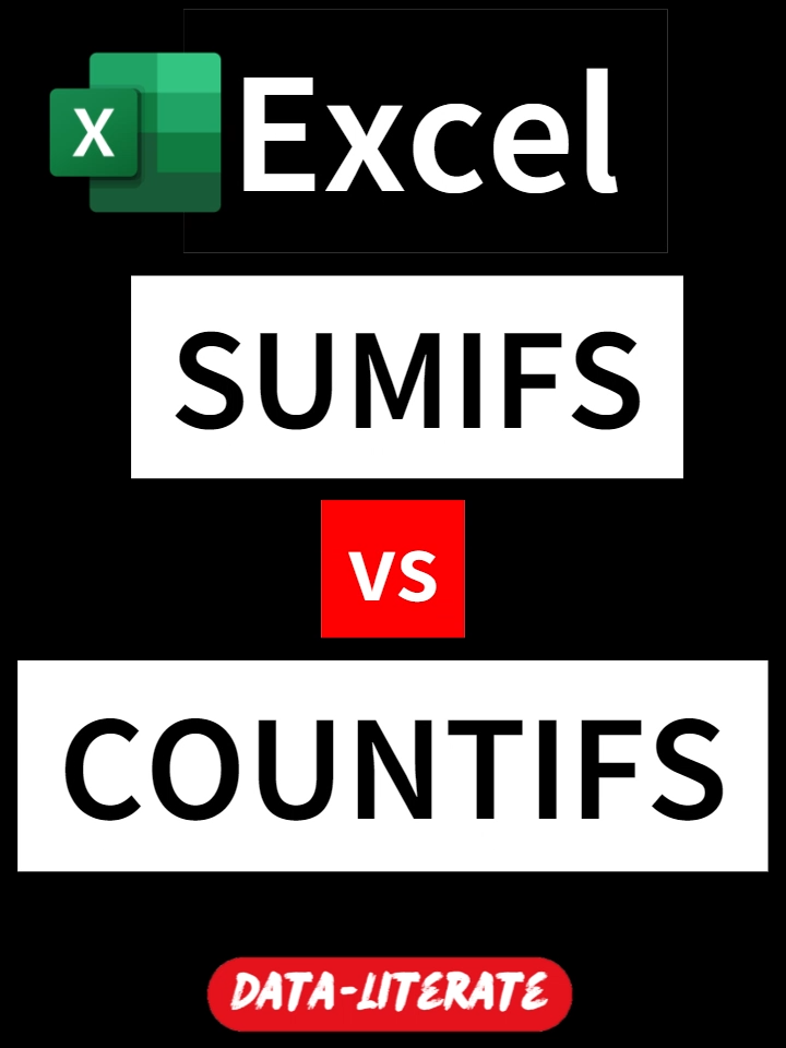 SUMIFS vs COUNTIFS #excel #dataliterate #sumifs #countifs