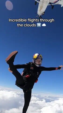 why go around the clouds, when you can go right through them? ➡️☁️ #skydiving #wingsuitflying #Outdoors #nature #redbull #givesyouwiiings 