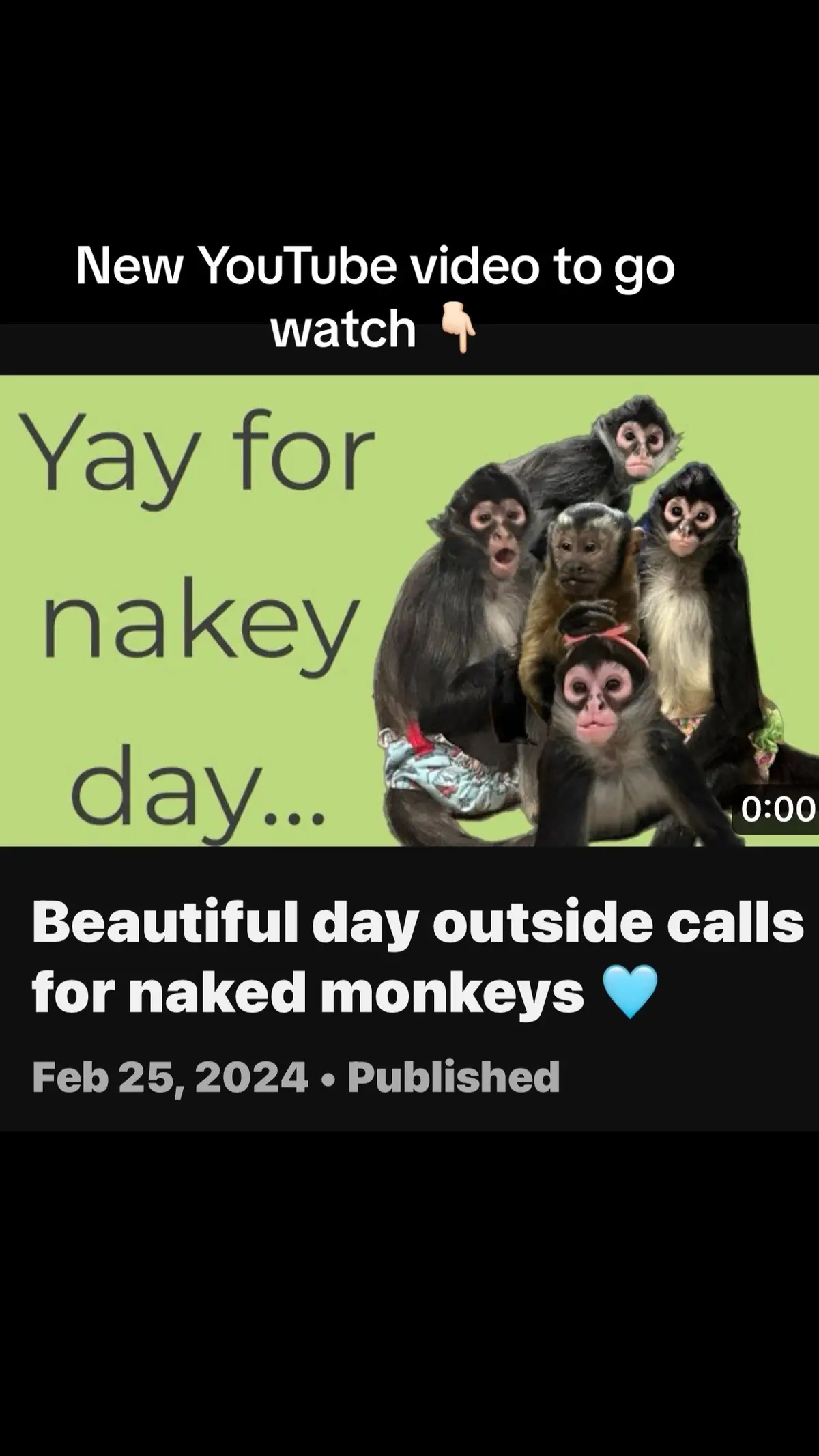 Nakey time outside today 🩵