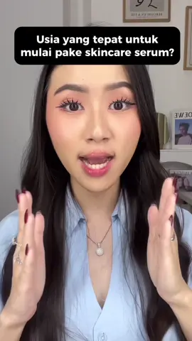 Nih buat yang bingung kapan boleh pake serum🙈 Sebenarnya gak plek ketiplek harus umur segini karena tergantung kondisi kulit juga. Kayak dulu aku umur 12 tahun udah dikasih krim jerawat sama dokter kulit yang ada kandungan salicylic acidnya. Dan itu karena dulu aku punya masalah jerawat. Jadi gak harus 100% ikutin ini, inj dijadikan panduan aja. Baiknya konsulatasi ke dokter kulit masing-masing ya👍