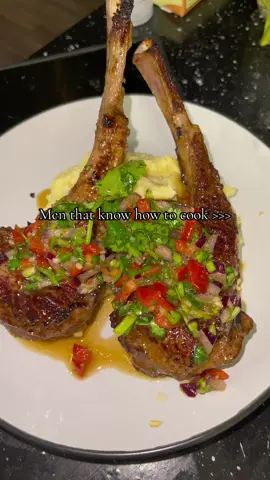 I love it over here !!  #CapCut #mymanmymanmyman #menwhocook #lambchops #nonstickpans #iliketoeat #cookwithme 