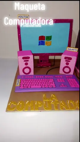Computadora y sus partes Maqueta hecha de cartón, plastoford, foami/gomaeva #maquetacomputadora #maquetaescolar #computadoraysuspartes  #trabajoescolardefomi #parati #hechoamanoconamor  #creacionesytejidosmelva 