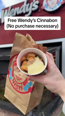 Free Wendy’s Cinnabon (No purchase necessary) 😤 #wendys #shopping #fastfood #cinnabon 