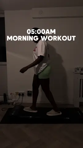05:00am morning workout. 10k steps on a walking pad for weightloss everyday plus core workouts 3x a week. 14kg down. #fyp #weightloss #walkingpad #weightlosscheck #weightlossprogress #weightlossmotivation #weightlosstransformation #fypシ  