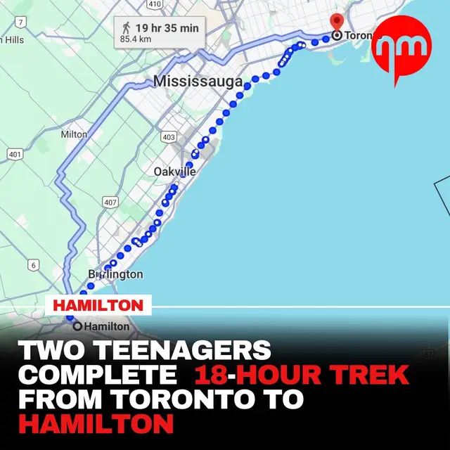 Do you think you could complete a walk from Hamilton to Toronto ⤵️😱🚶‍♂️🇨🇦👏 Credit🗞️: CBC News  FOLLOW @nmghamilton FOR MORE HAMILTON CONTENT  #hamilton #stoneycreek #dundas #burlington #brampton #oakville #mississauga #toronto #ontario #canada #nmg #nmghamilton #crazy #longwalk #challenge #viral #fyp