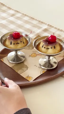 let’s make pompompurin pudding 🍒 #sanrio #pudding #pompompurin 