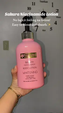 ₱155 lang yan! 500ml na. Lakas maka glowing skin!💗✨ #shawillsakurabodylotion #sakuraniacinamide #whiteninglotion 
