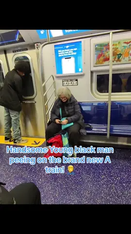 Riding the brand new A train and couldn't help but notice a young black man across from me. His confidence stood out as he calmly peed on the door so that it wouldnt get inside the train. But it did.  #NewTrainAdventures 🚇✨ #fypシ #xcyzba #meme #subwaycreatures #nyc #nycsubway #nycsubwaymoments 