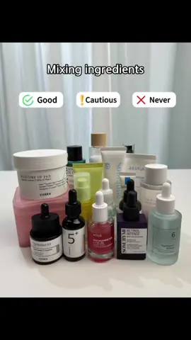 [캡션] Tips for mixing ingredients for sensitive skin ! 💫💫  #skintips #mixingingredients #skincarelayering #layering #ingredients