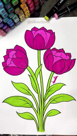 🌷🌷🌷 #asmr #satisfying #coloring #coloringtherapy #relaxing #flowers #rose 