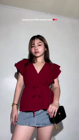 finally got to style this trendy and affordable top!! #top #tiktokbudol 