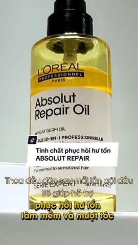 Tinh chất phục hồi Absolut Repair từ L'Oréal Professionnel, phục hồi hư tổn cho tóc khô xơ #lorealprovn #lorealpro #goclamdep #chamsoctoc #haircare #haircareroutine #HairCareTips #hairrepair #absolutrepair 