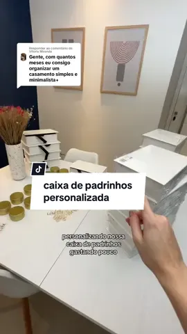 Respondendo a @Vitoria Miranda com 3 meses de antecedência iniciamos a personalização da caixa dos nossos padrinhos de casamento 🤍 . . #casamento #casamento2024  #noivas #noivas2024 #ideiasparacasamento #caixapadrinhos #convitesdecasamento #papelariadecasamento #casamentominimalista 