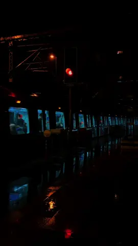 night train in the rain