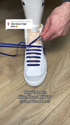 Replying to @akmalnabil Name the lacing method below! Bar or Ladder? 👀⬇️ #nikeblazer #nikeblazermid77 #nikeblazermid #blazers #blazermid77 #howtolaceblazers #howtolacenikeblazer #lacingtutorial #barlacing #ladderlacing #shoelacing #sneakerlacing #sneakerlaces #shoelaces #strapzlaces #waxedlaces #shoeslacestyle #lacingup #sneakers #laceswap #fyp #asmrsounds 