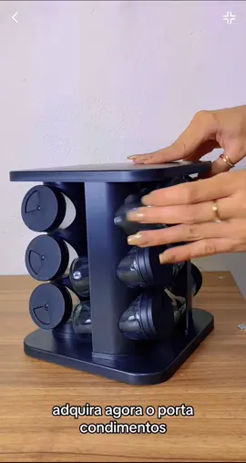 Porta Condimentos 12 Potes de Vidro com 3 dosadores  #fly #foryou #viral #trend #foryoupage 