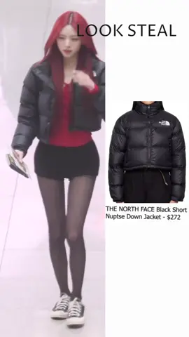 ITZY Yuna model walks while wearing The North Face Nuptse Down Jacket!