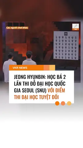 Jeong Hyunbin - Học bá 2 lần thi đỗ Đại học Quốc gia Seoul (SNU) với điểm thi đại học tuyệt đối 😱 Hyunbin cũng là đối thủ mà mọi thí sinh khác phải dè chừng trong Elite League (University War) - gameshow về trí tuệ của Hàn Quốc.  Đây là cuộc chiến sinh tồn bằng trí tuệ của những sinh viên ưu tú thuộc các trường đại học hàng đầu Hàn Quốc: Đại học Quốc gia Seoul (SNU), Đại học Hàn Quốc (KU), Đại học Yonsei, Viện Khoa học và Công nghệ Tiên tiến Hàn Quốc (KAIST), Đại học Khoa học và Công nghệ Pohang (POSTECH). Đặc biệt, chương trình còn có sự góp mặt của một nhóm sinh viên đại diện cho Đại học Harvard. Đội chiến thắng cuối cùng sẽ được trao học bổng 40 triệu won (~740 triệu VND). #vkrnews #hyunbin #jeonghyunbin #universitywar #eliteleague #gameshow #korea #korean #snu #harvard #echogr #vtmgr