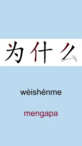 为什么 - wèishéme - mengapa #trendingmandarin #hurufmandarin #kosakatamandarin #belajarmandarin #bahasacina #fyp #foryoupage #matamandarin #latihanmandarin #为什么 #wèishéme #weishenme 