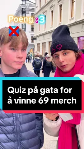 Quiz på gata for å vinne 69 merch🥵 ##fannar69##quiz##intervjuer##oslosgater##intervju