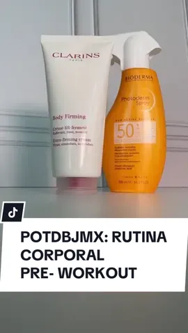 Rutina Corporal Pre-Workout 💪🏼✨ ✨Body Firming de @Clarins Official - Crema hidratante con efecto lifting, ideal para aplicar mañanas y noches. ✨Photoderm Spray de @BIODERMA Mexico - Protector Solar de rápida absorción ideal para pieles sensibles. #POTDBJMX #Beautyjunkies #Belleza #Beauty #BodyCare #Cuerpo #cuidadocorporal 