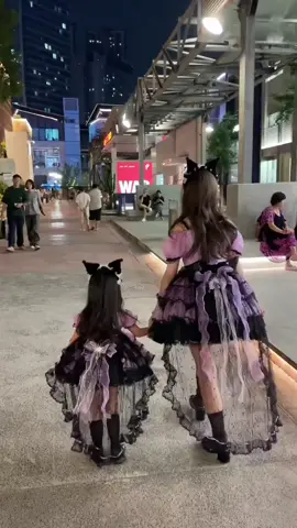 Kuromi Parents-children dress #bunny #rabbit #sanrio #kuromi #hellokitty #OOTD #outfit #cosplay #costume #fyp #viral #cutebaby #kids 