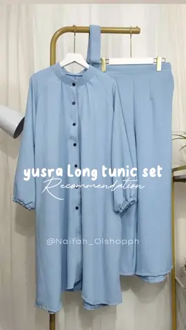 YUSRA Long tunic set blouse with pocket both side comes with  trouser pants &  removable belt Freesize only! #fypage #OOTD #muslimahoutfit #muslimahdress #muslimahootd #coordsset #ternoset 