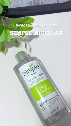 Nước tẩy trang quốc dân Simple, mấy bé dậy thì và bà nào chỉ skincare đơn giản và ít makeup thì dùng ổn áp lắm luôn nha  #xuhuong #xuhuongtiktok #trend #trending ##viral##review##unbox##skincare#s#skincareroutines#skincaretipsb#beautyn#nuoctaytrangt#taytrangquocdans#simplet#taytrangsimplen#nuoctaytrangsimplet#taytrangmoiloaida