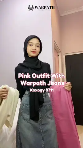 pink outfit with warpath jeans yang sechakep dan segemesh itu😍✨ buruan checkout langsung dikeranjang kuning sekarang ✨🛍️ #jeansviralditiktok #fyp #warpathjeans #warpathterkece #belilokal #dukunglokal #ramadhanekstraseru #hijabapproved #highwaistjeans 