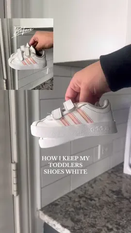Replying to @Lifesapeach heres my trick to keeping my toddlers shoes clean! I love that you dont have to rinse them and wait for them to dry. Can scrub, wipe and go! 😊  #toddlershoes #momhacks #cleaninghacks #whiteshoes #cleaningasmr #