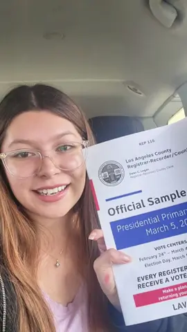 Go out and vote 🗳,  you have until March 5th to cast your ballot here in California. #votevotevote #genz #1sttimevoter #primaryelection 