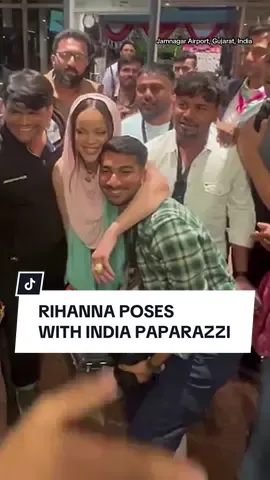 @Rihanna took a moment to pose with paparazzi at the Jamnagar airport in the western Indian state of Gujarat as she headed home after her performance at the pre-wedding ceremony of the son of Indian tycoon and Asia’s richest man, Mukesh Ambani. #Rihanna #Badgalriri #Riri #Ambani #AmbaniWedding #Paparazzi #India #Gujarat 