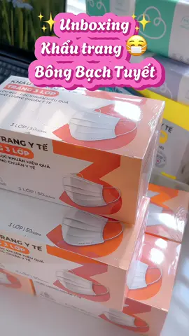 Khẩu trang kháng nước Bạch Tuyết #khautrang#khautrangchongnang #giare#combo#xuhuong#unboxing 