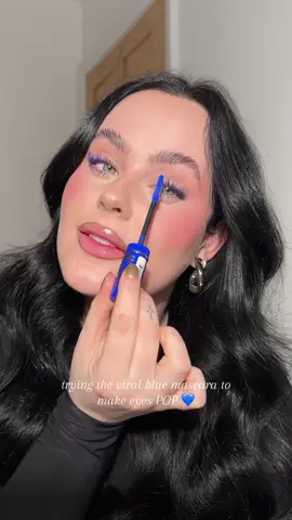 Trying the viral @Maybelline New York blue sky high mascara 💙