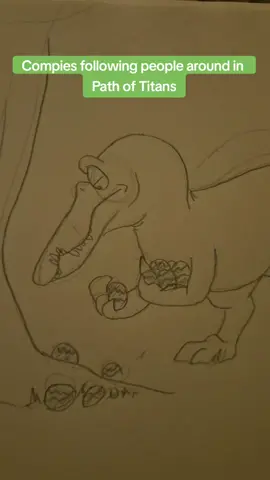 Little turds #fyp #pathoftitans #dinosaur #suchomimus #compsognathus #videogames #dinosaurs #cartoon #drawing #drawingfans #havefunwithit #helpme #intothevoid #tearitup 