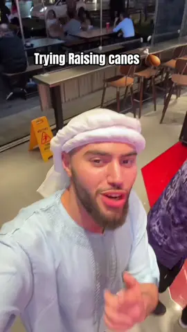 Trying Rasing canes for the first time 🍗.         #rasingcanes #canessauce #canes #halal 