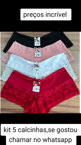 Renove sua gaveta de lingerie com este incrível kit de 5 calcinhas de renda, estilo box shortinho cueca boxer feminina. #Lingerie#Calcinhas#ModaÍnt