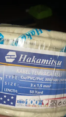 Kabel NYM 3 x 1,5mm 50 Yard Full / Kabel Listrik Tembaga Murni PVC SNI / Mrek Hakamitsu di bawah Rp300.000  #kabe #sni #kabellistrik #belidisini #hakamitsu #tembaga #cod #kabeltembaga #listrik 