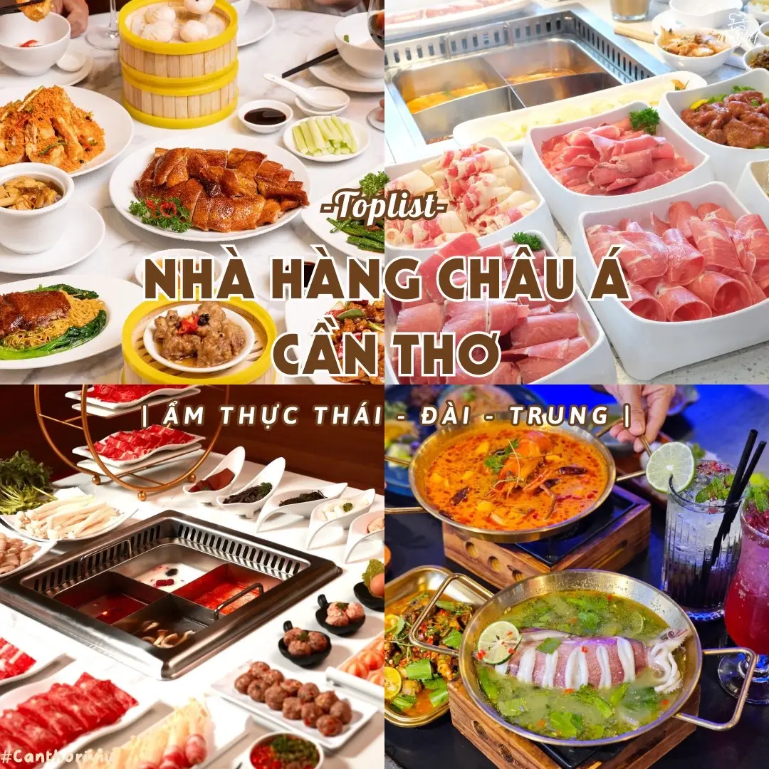 🥘 Ẩm thực Châu Á phải nói đúng là tinh tuý của nền ẩm thực thế giới đúng không mấy bà. Món nào cũng đậm đà mà còn phong phú nữa chớ. 😍😍 🥟 Ngoài ẩm thực Việt ra thì đồ ăn của mấy anh bạn láng giềng Thái - Đài - Trung cũng ngon không kém đâu. Được biến tấu để hợp với khẩu vị người Việt, thế nên toplist này sẽ gợi ý cho các mà những nhà hàng Thái - Đài - Trung ngon nhất Cần Thơ đó.  ❗️Note ngay, note ngay nha.  - - -  #Canthoriviu #anngoncantho #viral #quanthaingon #cantho #canthoangi #nhahangtrunghoa 